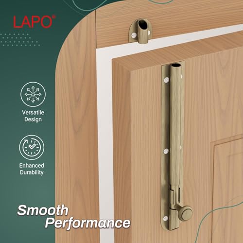 Image of LAPO 4 Pack Heavy Duty Stainless Steel Tower Bolt 8 Inch, Tower Bolt for Main Door and Bathroom, Kundi Door Latch for Bedroom, Chitakni, Tower Bolt for Home,Windows (Antique Finish)