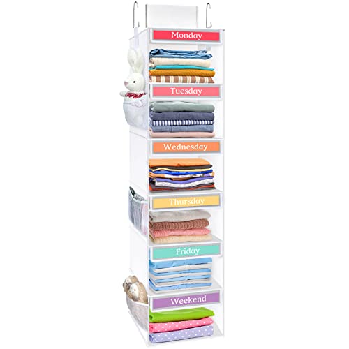 Fixwal 6-Shelf Weekly Clothes Organizer for Kids with 6 Side