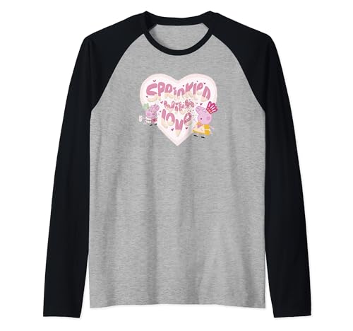 T-shirt baseball Peppa Pig George Raglan rempli d'amour pour des souvenirs inoubliables