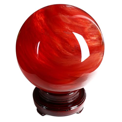 Sphère en cristal rouge 9cm pour sublimer votre table de salle à manger ou bureau
