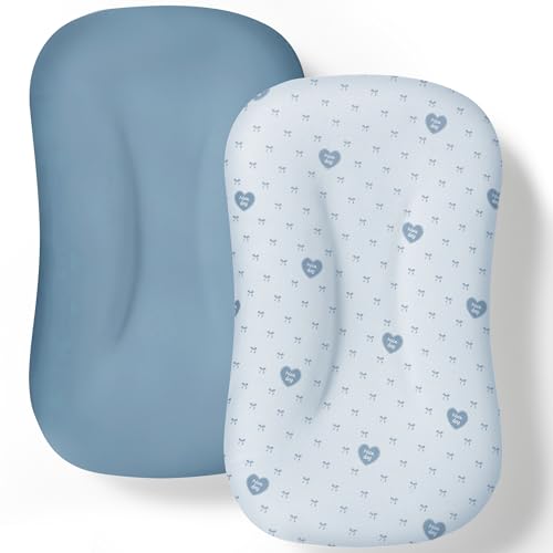 Image of Baby Lounger Cover 2 Pack - Silky Soft and Breathable Infant Lounger Cover, Newborn Lounger Slipcover for Baby Boys Girls, Fits Cpzzkq & Most Loungers, Cover Only, GrayishBlue