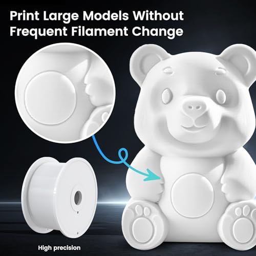 Image of SUNLU 5kg 3D Printer Filament PLA Plus 1.75mm, 5kg(11lbs) Large Spool PLA+ Filament for Big Project, Dimensional Accuracy + /- 0.02mm, Neatly Wound Filament, Fit Most FDM Printer, 5KG-1 Pack, White