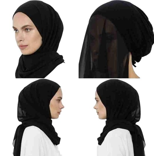 Womens & Girls Chiffon Instant Hijab with Underscarf UnderCap Hijab Cap