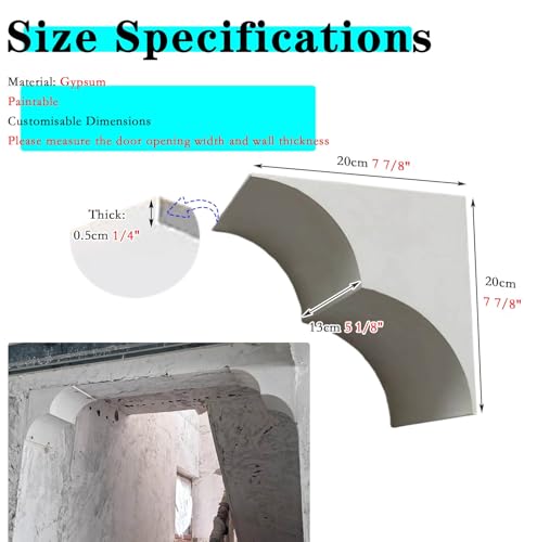 Arco de puerta semicircular moldura angular interior 20x20x13cm pack de 2 4