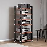 Pivote à 360° : l'organiseur multimédia dispose de roues universelles flexibles avec freins, permettant un placement sûr et une mobilité sans effort selon vos besoins.