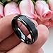 TUTISS 6mm Black Tungsten Rings for Men Women Fashion Engagement Wedding Bands Brushed Finish Stepped Beveled Comfort Fit Size 9.5