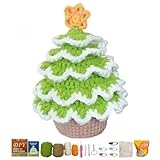 51buyoutgo Crochet Kits for Beginners Adults Kids, Christmas Tree Easy Learn to Crocheting Crotchet Crochet Yarn Starter Set UK with Step-by-Step Video Tutorials Image