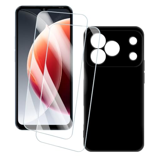 OAGELIM 2�Z�b�g �X�N���[���v���e�N�^�[ + �P�[�X Blackview Wave 7C (6.56 �C���`) �Ƃ̌݊������� �A�[�e�B�X�e�B�b�N�J�X�^���v�����g�J�o�[�Ƌ����K���X�t�B���� �X�N���b�`�h�~ (��)