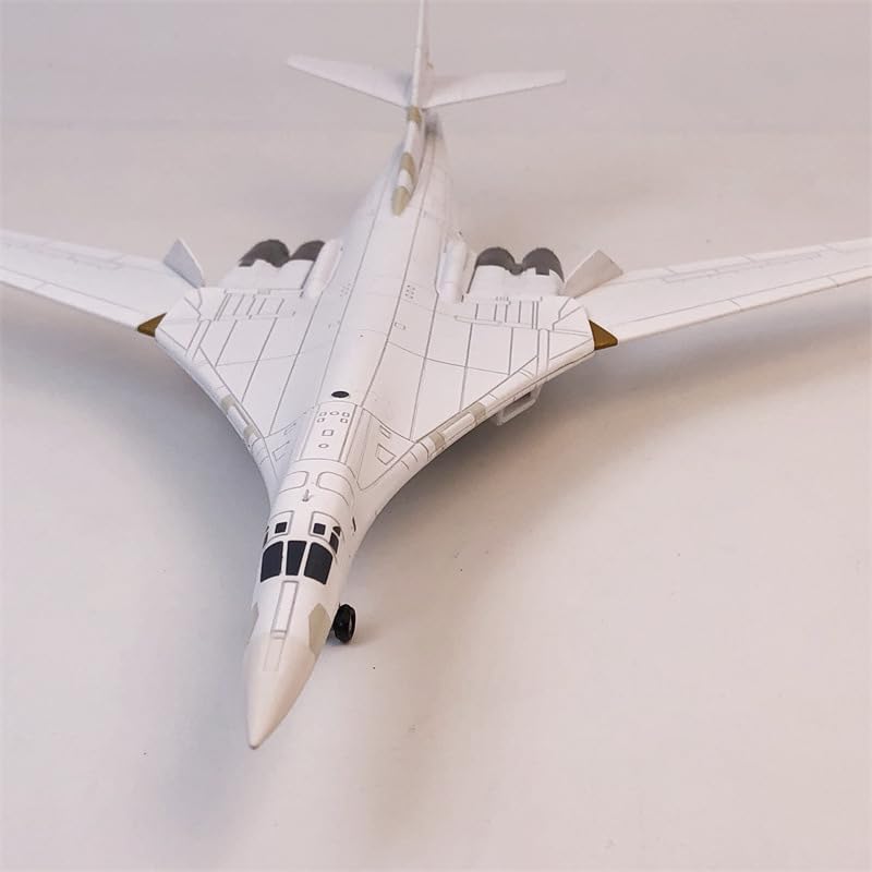 1:200 Tu-160 Fighter Jet Model, Pre-Assembled Metal Diecast Military Aircraft Models for Collectible and Gift, Highly Simulation Airplane.