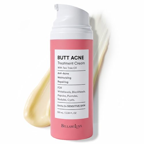 BellamiLuxx Butt Acne Clearing Treatment Cream: Body Acne Treatment for Folliculitis and Pimples on Buttocks, Thighs, and Body with 2% Salicylic Acid & Tea Tree Oil - Butt Cream for Smooth Skin
