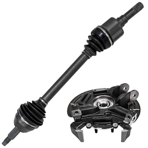 Image of Detroit Axle - Rear Driver Side Steering Knuckle w /Wheel Hub + CV Axle | Replacement for 2002-2005 Ford Explorer 2003-2005 Mercury Mountaineer - 2pc Set
