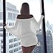 Chvity Women's Oversize Y2K Sexy Sheer Off The Shoulder Mini Dress Fashion Loose Fit Nightout Streetwear Club Dress White