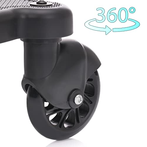 Buggy Board mit Sitz universales Trittbrett für Kinderwagen Buggy Mitfahrbrett mit großer Stehfläche Kinder bis 22 KG