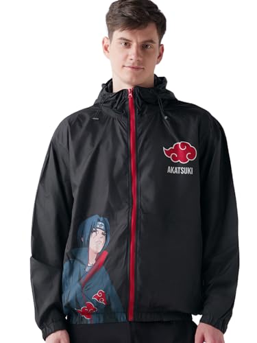 Image of Bewakoof X Naruto Itachi Men's Nylon Oversized Fit Hooded Windcheater Jacket | Bewakoof Air 1.0 | Jacket for Men Winter Wear