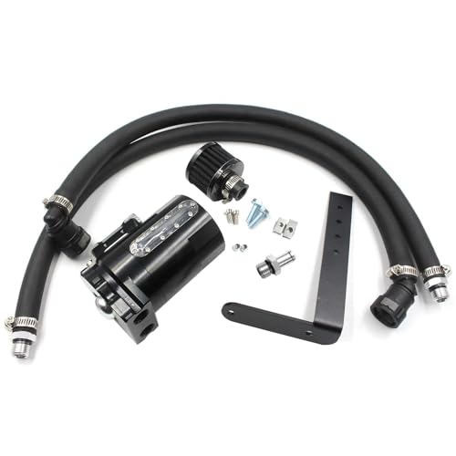 YZQPNB Oil Catch Can Passenger Side Oil Separator Tank with Breather Filter, Sight Glass Fits Ford F150 5.0L/2.7EB/3.5EB 2011-2023, Raptor 3.5L Ecoboost 2017-2023, Expedition 3.5L EcoBoost 2018-2023