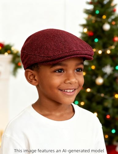Image of A&J DESIGN Baby Boys Newsboy Cap Toddler Kids Tweed Vintage Flat Hat