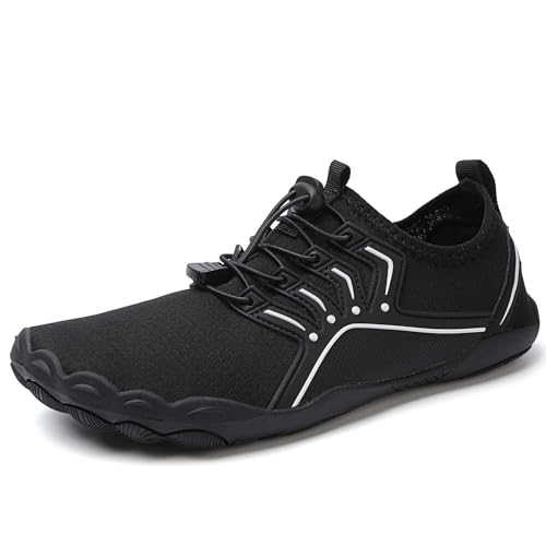 Zapatos descalzos para mujer y hombre, Zero-Drop Wide Toe Box, zapatos descalzos unisex de secado rápido, zapatos descalzos para hombre y mujer, transpirables, zapatos descalzos, fitness., Negro , 42