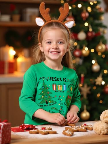 Toddler Boys Girls Christmas Tshirt Kid Ugly Xmas Long Sleeve Shirt Pullover Holiday Party Top Tee 2-7 Years2