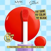 NYX PROFESSIONAL MAKEUP Saucy Sisters' Fat Cheeks Blush, Juicy Liquid Blush For A Radiant Pop of Color, The Simpsons Collaboration, Vegan & Cruelty-Free - Snarky Scarlet (Ruby Red) — image 2