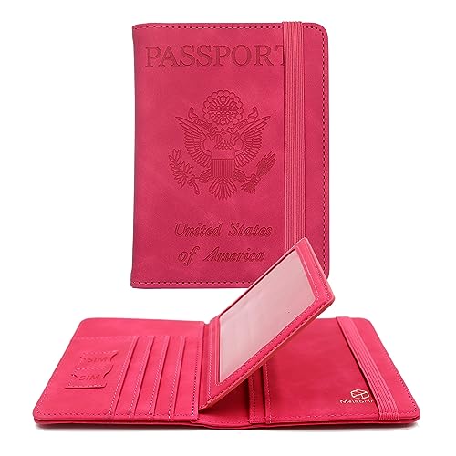 Image of Melsbrinna Rfid Passport Holder for Travel women /Men, Cute Passport Wallet Rfid Blocking Card Slots, Rfid Passport Cover /CaseTravel Wallet, Passport Book Holder (1, Red5)