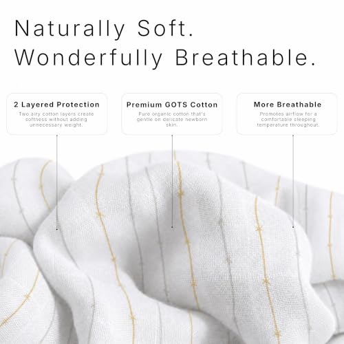 Image of Salt Earth GOTS Certified 100% Organic Cotton 2-Layered Swaddle Baby Blanket, 4 Pack, 47 inchx47 inch Receiving Blankets for Swaddling, Wrap for Boy & Girl, Newborn Baby Essentials, Registry(Solids & Rainbow)