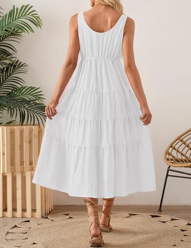 ZESICA Women's Summer Sleeveless Dress Casual Backless Loose Flowy Tiered Sundress Beach Cover up Tank Dresses4