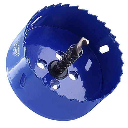 Image of Luomorgo 3-1 /8 inch 79mm Hole Saw, 1 1 /4 inch Cutting Depth HSS Bi-Metal Hole Cutter with Hex Shank Drill Bit Adapter for Wood Cornhole Boards Plastic Drywall Fiberboard