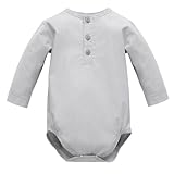 Made in Poland Pinokio Baby - Jungen Bodysuit Long Sleeve Polo Wooven Pinokio Underwear, Grey Charlie, 80 EU