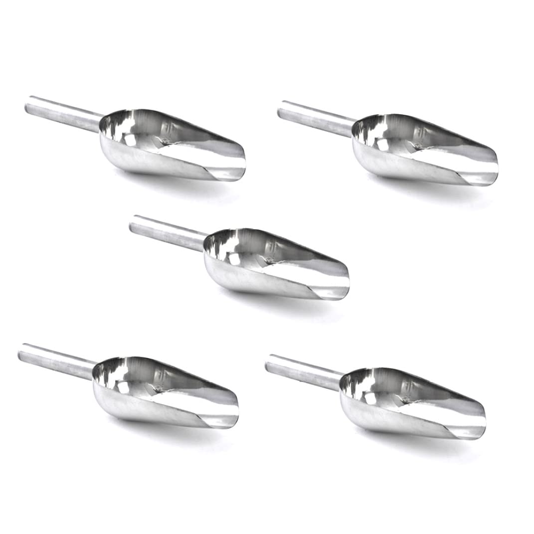 Stainless Steel Ice Scoop Coffee Beans Flour Spade Small Food Serving Shovel 5oz 5PCS