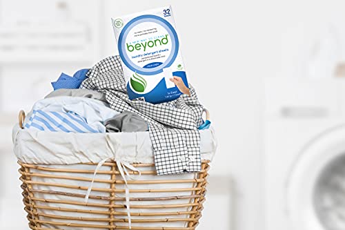 Beyond Laundry Detergent Sheets (12 Packs Of 32 Sheets) - Fresh Linen - Eco-Friendly, Hypoallergenic. Biodegradable. Paraben Free. Travel Friendly. Plastic Free Packaging #TOP4
