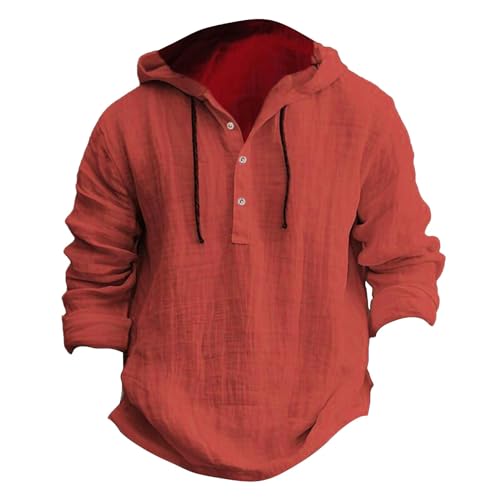 Kapuzenpullover Herren Baumwolle Pullover Dünner Baseball-Sweatshirt Langarm mit Knopf T-Shirt Hemden Tops Hoodie Mit Kapuze Knopfleiste