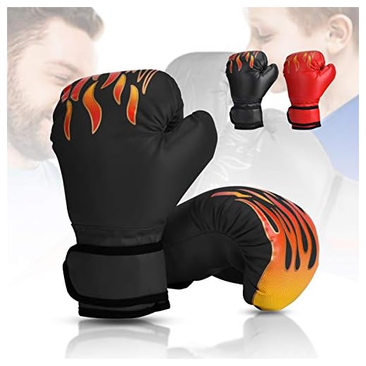 Wuudi Kinder Boxhandschuhe, 6 OZ Box-Handschuhe Trainingshandschuhe für Kinder von 3-10 Jahre Training Gloves zum Muay Thai, Kickboxen Schwarz