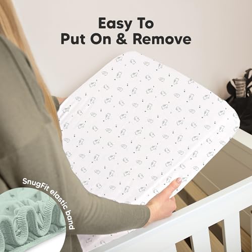 Image of KeaBabies 2-pk Organic Cotton Crib Sheets for Boys Girls 52x28 (Bunnies) | Fitted Crib Mattress Sheet Neutral, Breathable Cover for Baby Bed Set, Toddler Mattress, Soft & Cute Prints