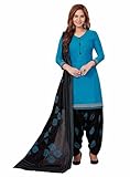 Miraan Costume Salwar en coton imprimé prêt à l'emploi pour femmes (BANDCOLOR804), Bleu, XL