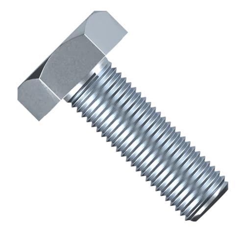 M8 (8mm x 45mm) Hexagon Head Screws Fully Threaded Hex Bolts High Tensile Steel Grade 8.8 Zinc DIN 933 (Pack of 20) M06-07ABC - Image 3
