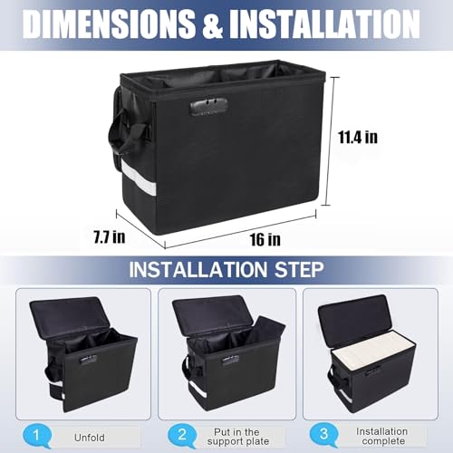 Fireproof Comic Book Storage Box 16" X 7.7" X 11.4",Fireproof & Water-Resistant Comic Document Box with Zipper & Lock & Reflective Strip - Image 4