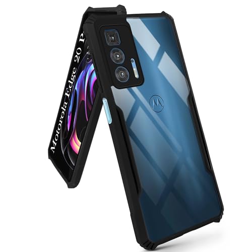 Image of Jkobi Back Cover Case for Motorola Edge 20 Pro (Shockproof with Polycarbonate Clear Panel | Professional Black)