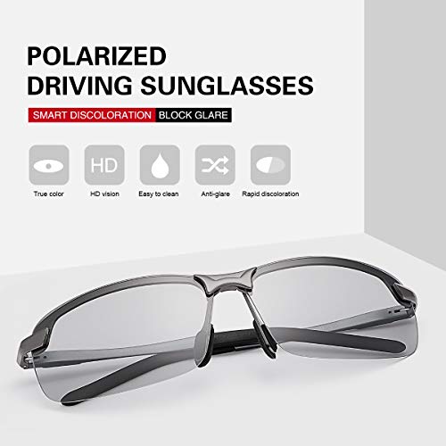 Image of MIRYEA Polarized Photochromic Driving z87 Sunglasses for Men Day Night Safety Glasses