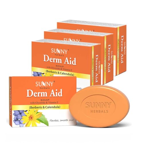 Image of Sunny Herbals Derm Aid Soap | Gentle on Sensitive Skin | Herbal Formula | For Daily Use | Clean & Clear Skin Naturally, 75 gm (Pack of 4)