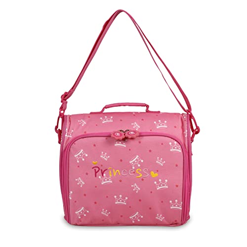 Image of J World New York Casey Girls Lunch Bag. Cute Insulated Lunch-Box for Kids, Princess 9.5 X 10 X 3.5 inch (H X W X D) inch
