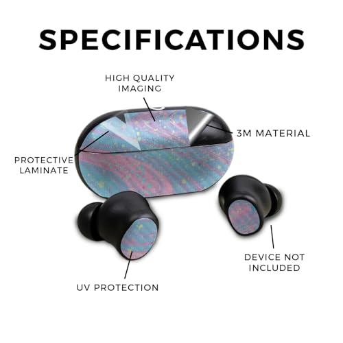 Image of Carbon Fiber Skin Compatible with Beats Solo Buds - Cotton Candy Swirl - Premium 3M Vinyl Protective Wrap Decal Cover - Easy to Apply | Crafted in The USA by MightySkins