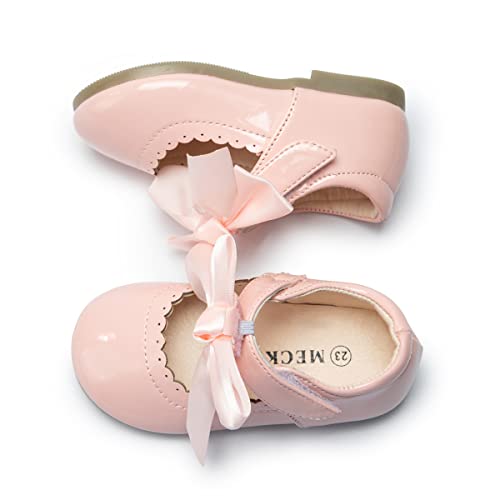 Bellocasa Mary Jane Little Girls Dress Shoes Toddler Baby Ballet Flats Flower Girls Wedding Party Bow Princess Kid Shoes(JY1807 Pink,30) by Bellocasa - Used condition - US$17.57