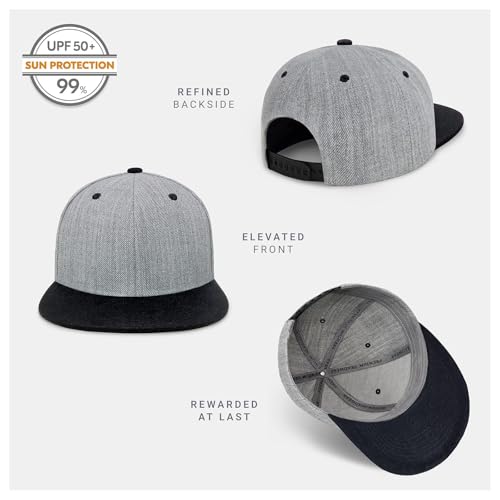 Image of CHOK.LIDS Classic Snapback Flat Bill Hat Blank Adjustable Baseball Cap | Structured high crown, flat visor, blank front for customization, adjustable snap closure, trendy everyday style