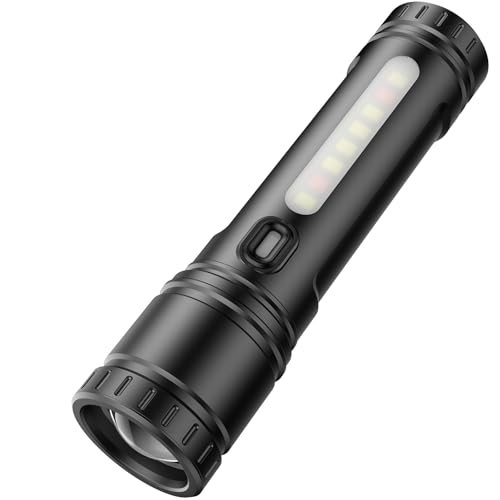 懐中電灯 強力 超高輝度 夜光 ライト ハンドヘルドトーチ ledライト 磁吸機能 2000mAh 大容量電池実用点灯最大18時間 Type-C充電式 9モード調光 COB作業灯 IPX6防水 防衝撃 残量表示機能 可変ズーム コンパクト携帯 防災/屋外/登山/作業用/夜釣り/避難/停電対策