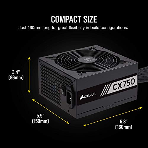 Corsair Cx Series 750 Watt (2017) 80 Plus Bronze Certified Non-Modular Power Supply (Cp-9020123-Na) #TOP5