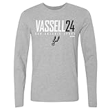 500 LEVEL Devin Vassell San Antonio Spurs Long Sleeve Shirt - Devin Vassell San Antonio Spurs Elite WHT (Heather Gray, Large)