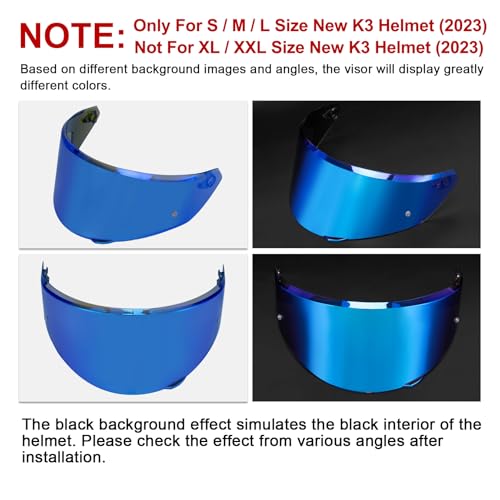 Image of PSLER Helmet Visor for K3 DOT(E2206),Only for S /M /L Size,Deep Blue