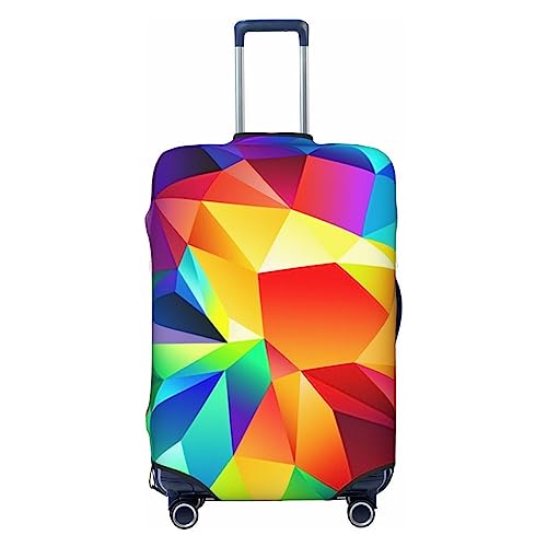Travel Luggage Protector Cover Rainbow Geometric Suitcase Covers for Luggage Fashion Washable Elastic Luggages Cover Protector Scratch Resistant Travel Essentials Suitcase Cover Fits 18-32 Inch