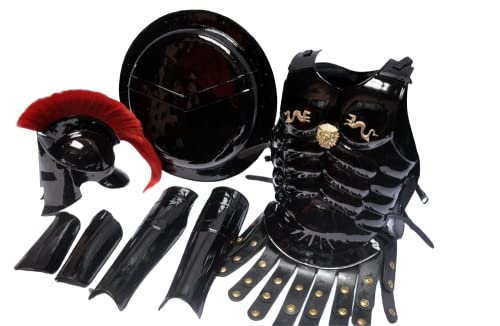 Great King Leonidas Full Armor Set/Spartan Shield/Spartan Helmet/Spartan Armour/Spartan Hands & Legs Shield Wearable Cosplay Gift Black