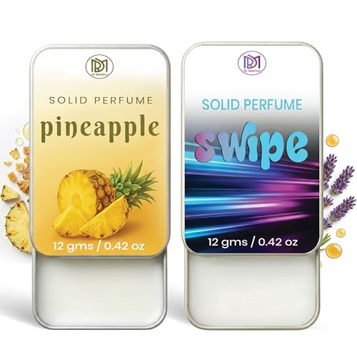 Image of Dr.Mashur Solid Perfume |pineapple&Swipe Alcohol Free Wax Perfume Balm, Long Lasting | Pocket Tin 12g, Pack Of 2| Non Greasy Smooth Glide, Travel Friendly Men And Women